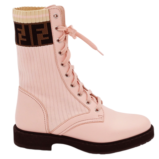 FENDI | Rockoko Pink Zucca Combat Boots