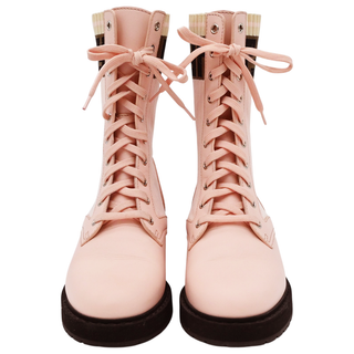 FENDI | Rockoko Pink Zucca Combat Boots