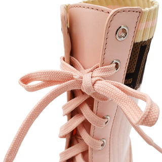 FENDI | Rockoko Pink Zucca Combat Boots