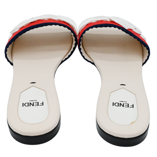 FENDI | Multicolored Knit Bow Slide Sandals