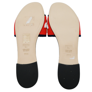 FENDI | Multicolored Knit Bow Slide Sandals