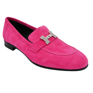 HERMES | Rose Fuchsia Paris Suede Loafers