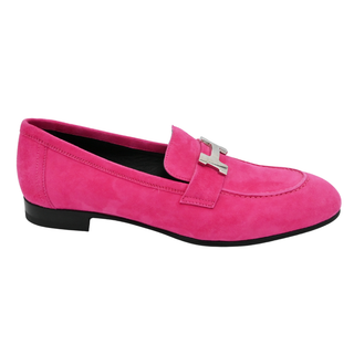 HERMES | Rose Fuchsia Paris Suede Loafers