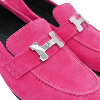 HERMES | Rose Fuchsia Paris Suede Loafers