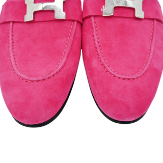 HERMES | Rose Fuchsia Paris Suede Loafers
