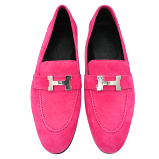 HERMES | Rose Fuchsia Paris Suede Loafers