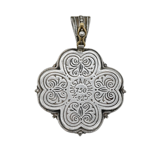 KONSTANTINO | Two-Tone Blue Topaz & Diamond Pendant