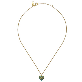 COACH | Blue Crystal Signature C Heart Necklace
