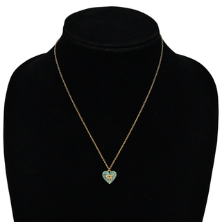 COACH | Blue Crystal Signature C Heart Necklace