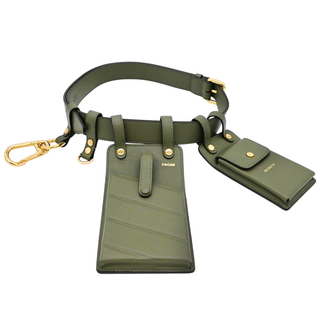 FENDI | Army Green Leather Multi-Accessory Belt