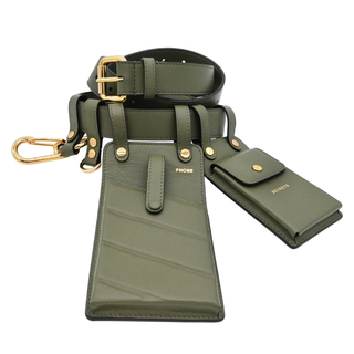 FENDI | Army Green Leather Multi-Accessory Belt