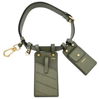 FENDI | Army Green Leather Multi-Accessory Belt