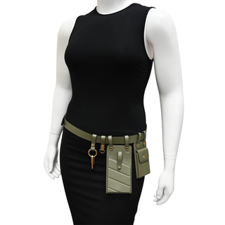 FENDI | Army Green Leather Multi-Accessory Belt