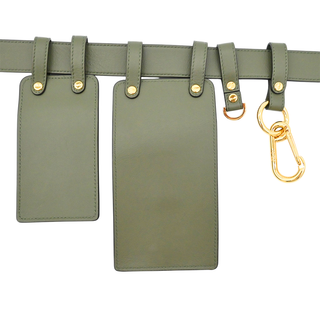 FENDI | Army Green Leather Multi-Accessory Belt