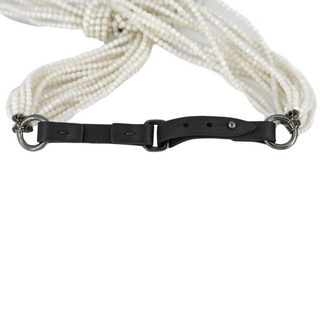 BRUNELLO CUCINELLI | White Beaded Lariat Choker Necklace