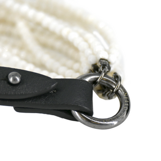 BRUNELLO CUCINELLI | White Beaded Lariat Choker Necklace