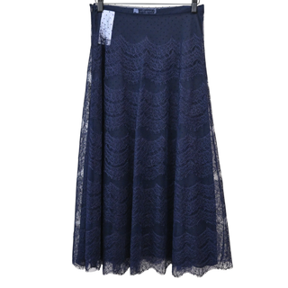 DIOR | Navy Sheer Lace Polka Dot Skirt