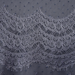 DIOR | Navy Sheer Lace Polka Dot Skirt