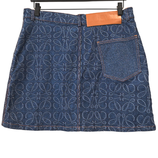 LOEWE | Blue Denim Anagram Logo Mini Skirt