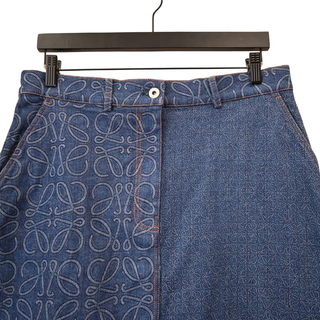 LOEWE | Blue Denim Anagram Logo Mini Skirt
