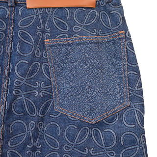 LOEWE | Blue Denim Anagram Logo Mini Skirt