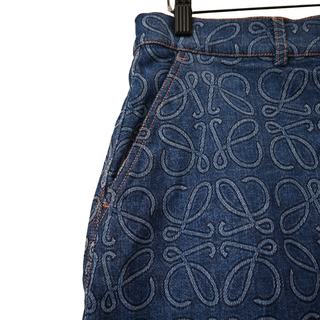 LOEWE | Blue Denim Anagram Logo Mini Skirt