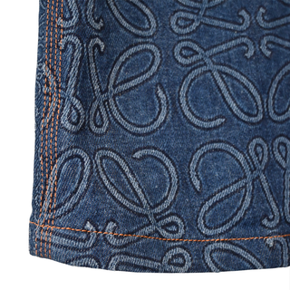 LOEWE | Blue Denim Anagram Logo Mini Skirt