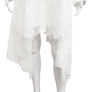 MONSE | White Lace Cascade Shirt Dress