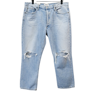 AGOLDE | Riley Distressed Straight Leg Cropped Jeans