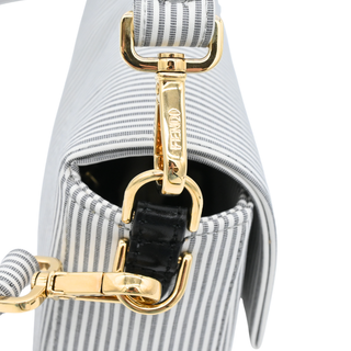FENDI | Striped Cotton Baguette Bag