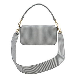 FENDI | Striped Cotton Baguette Bag