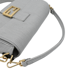 FENDI | Striped Cotton Baguette Bag