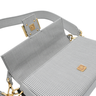 FENDI | Striped Cotton Baguette Bag