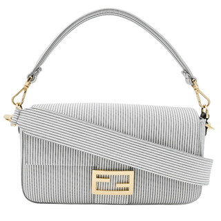 FENDI | Striped Cotton Baguette Bag