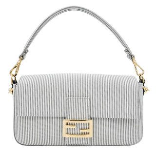 FENDI | Striped Cotton Baguette Bag