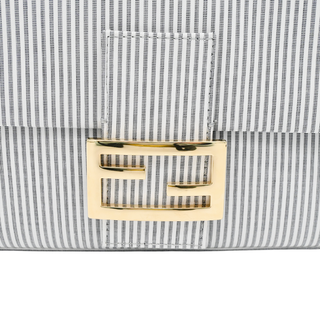 FENDI | Striped Cotton Baguette Bag