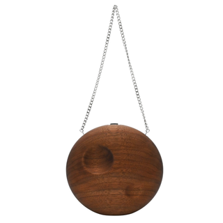 EITTEM | Moon Woodgrain Walnut Clutch Bag