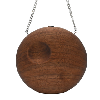 EITTEM | Moon Woodgrain Walnut Clutch Bag