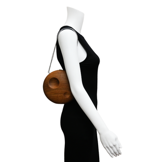 EITTEM | Moon Woodgrain Walnut Clutch Bag