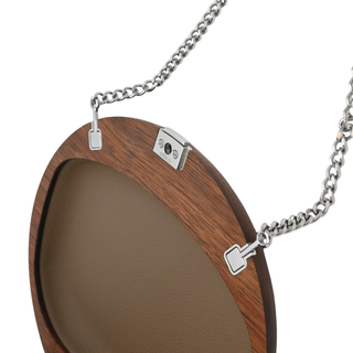 EITTEM | Moon Woodgrain Walnut Clutch Bag