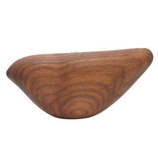 EITTEM | Bird Woodgrain Walnut Clutch Bag
