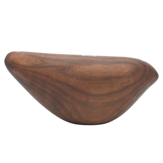 EITTEM | Bird Woodgrain Walnut Clutch Bag