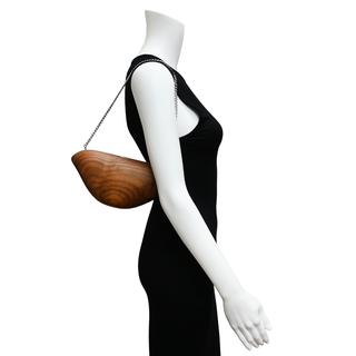 EITTEM | Bird Woodgrain Walnut Clutch Bag