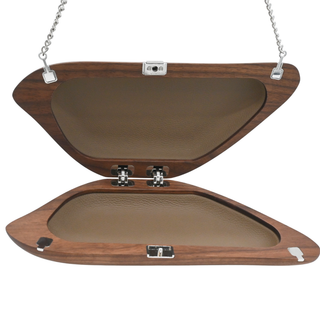 EITTEM | Bird Woodgrain Walnut Clutch Bag