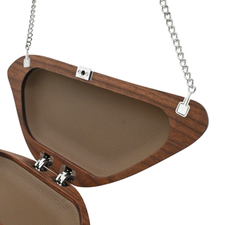 EITTEM | Bird Woodgrain Walnut Clutch Bag