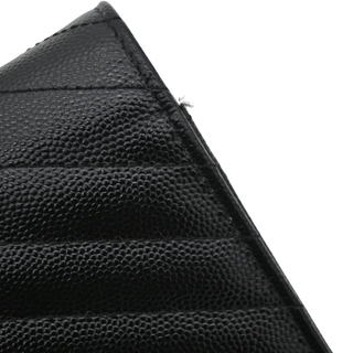 SAINT LAURENT | Black Grain De Poudre Cassandre Chain Wallet