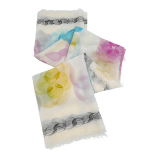 CHANEL | Camellia Pastel CC Semi-Sheer Scarf
