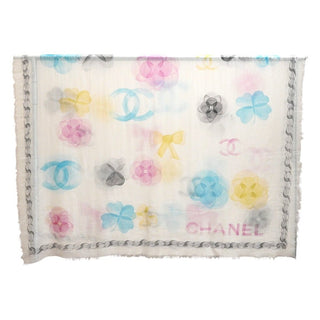 CHANEL | Camellia Pastel CC Semi-Sheer Scarf