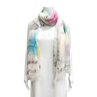 CHANEL | Camellia Pastel CC Semi-Sheer Scarf