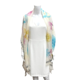 CHANEL | Camellia Pastel CC Semi-Sheer Scarf